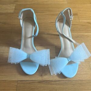 Perphy Sky Blue Bow Heels Size 10 - Worn Once